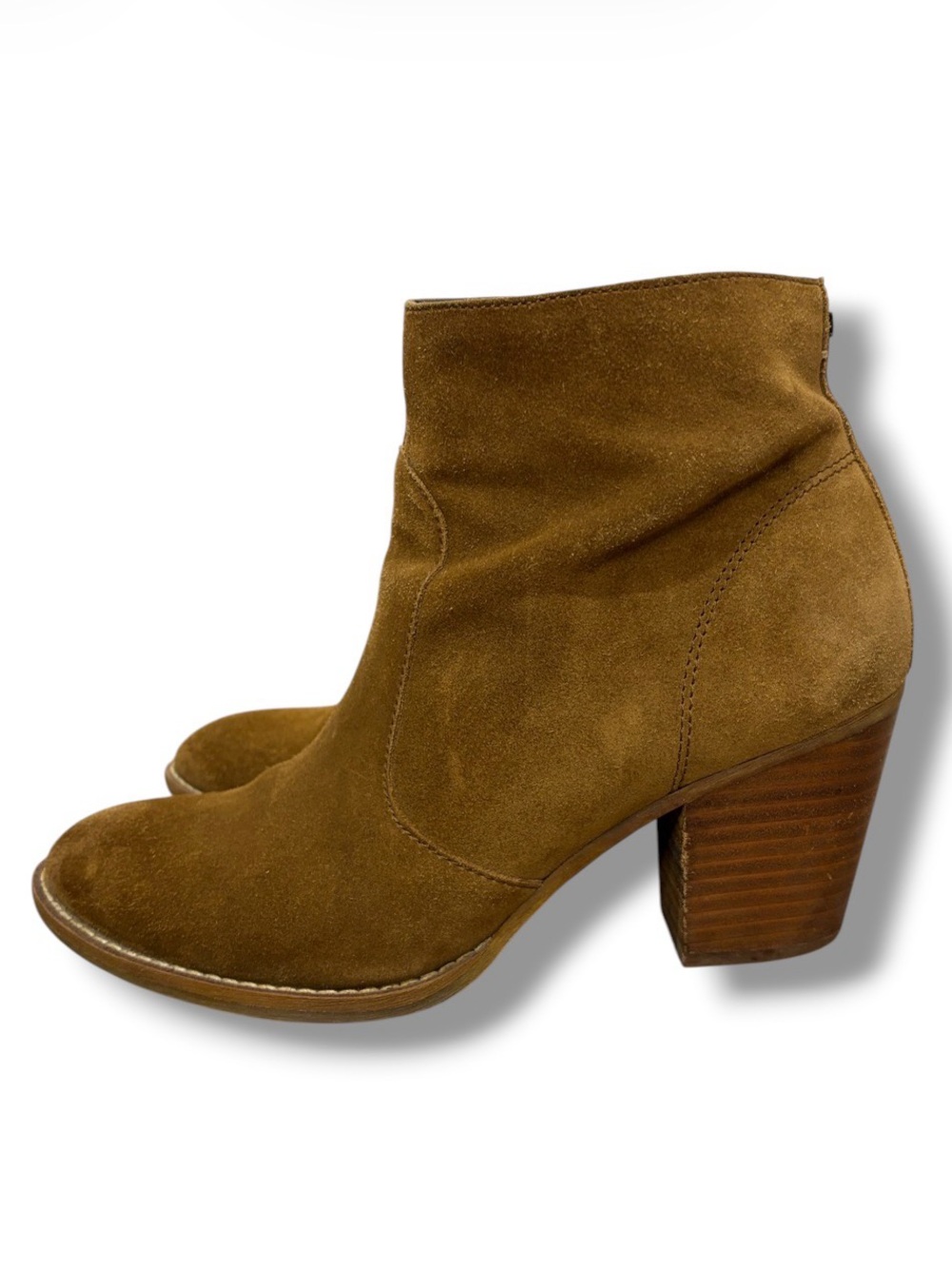 Sam Edelman Mari Women Brown Ankle Boot Sz 9 Suede Cuban Heel Cushioned Bootie